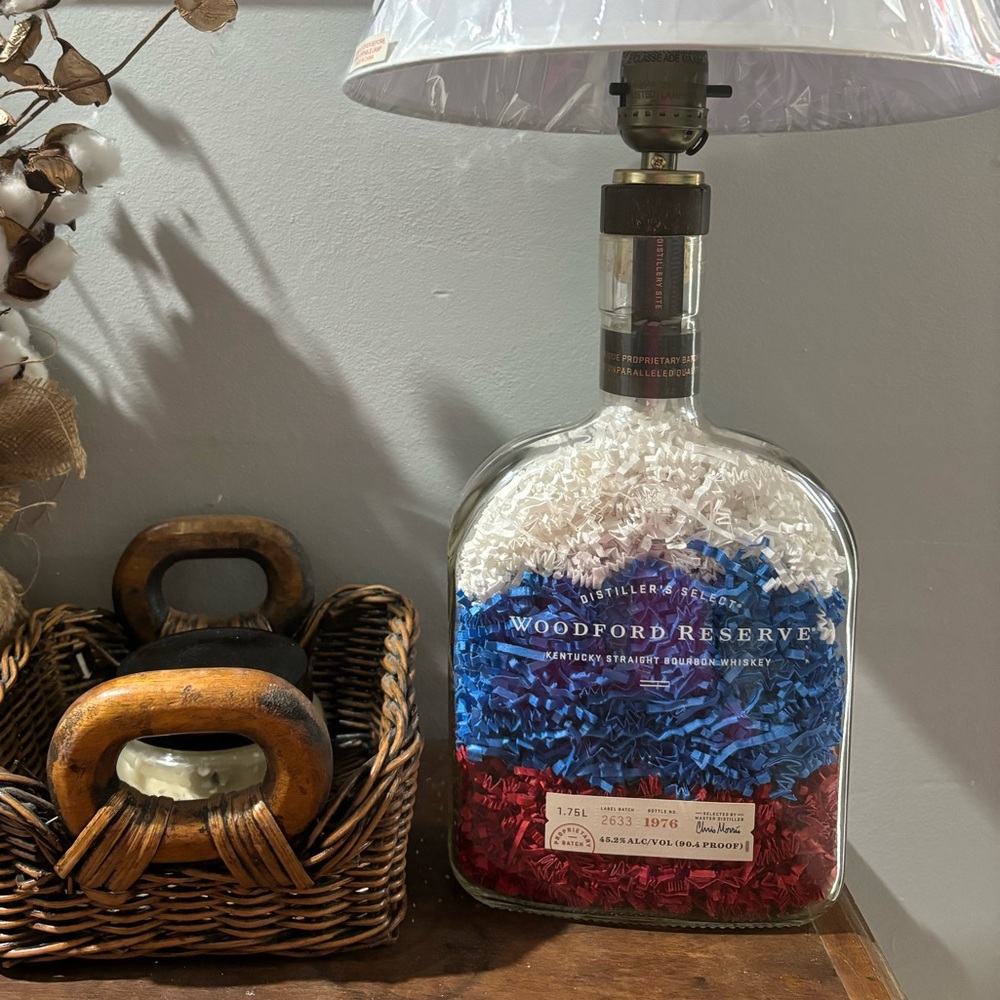 Woodford Reserve Kentucky Bourbon Custom made lamp. Without shade